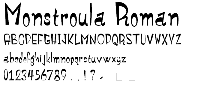 Monstroula Roman font